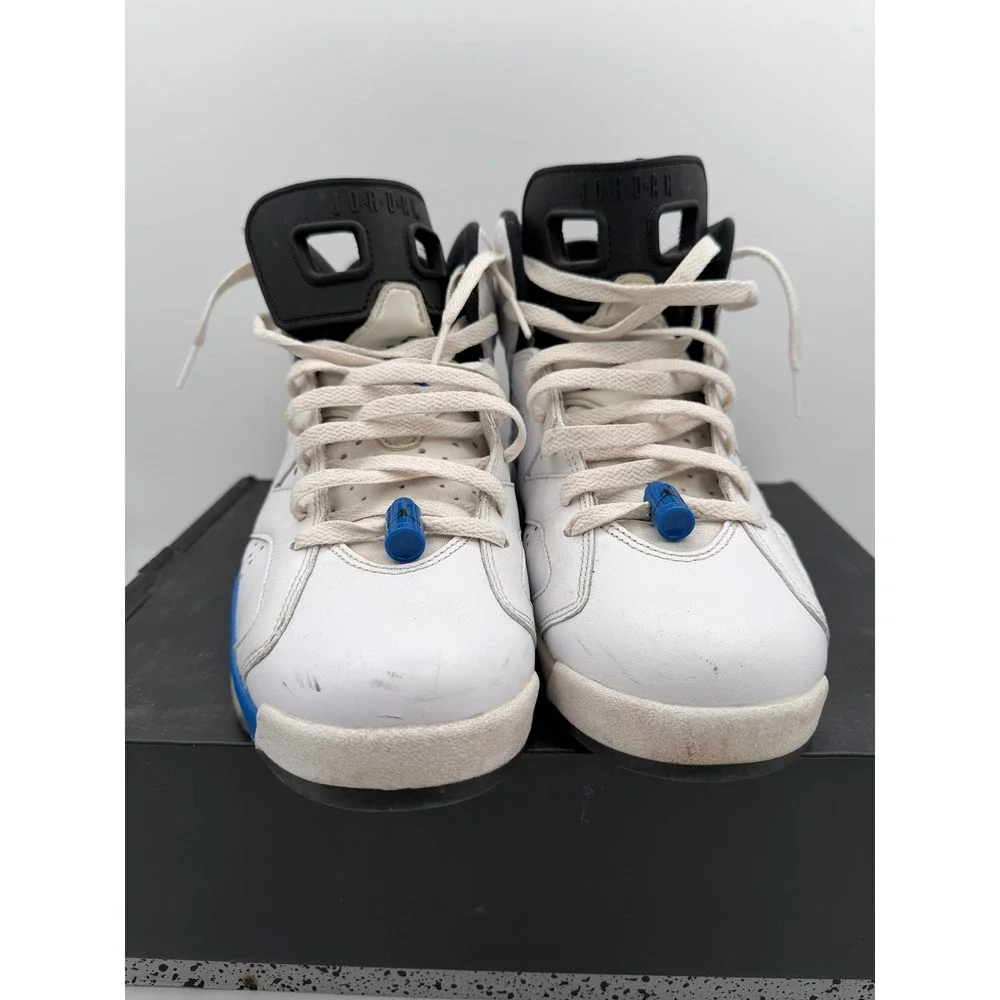 Jordan 6 Retro Sport Blue‎ White Black 384664-107 Mens Size 9.5 Basketball Shoes